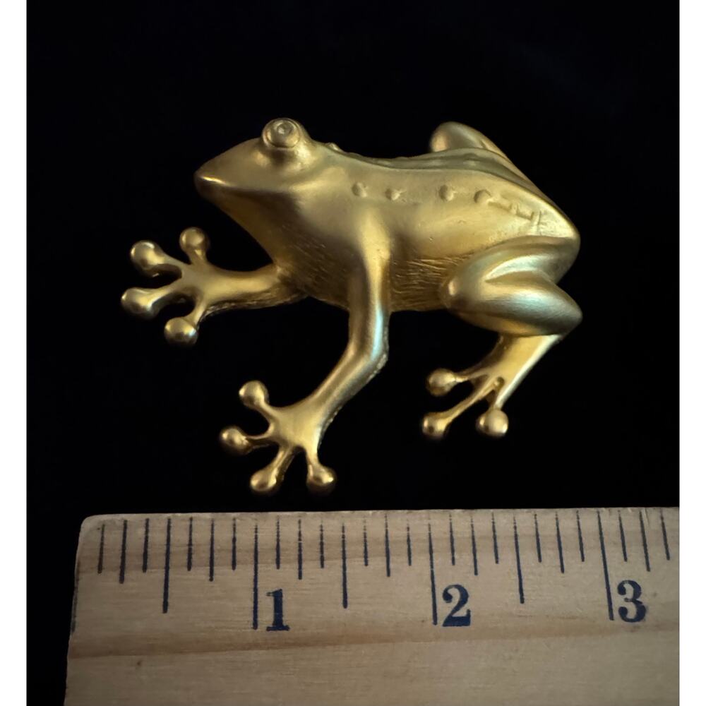 Vintage Frog Toad Pin Brooch Doreen Ryan Large Statement Jewelry Figural 3 1/4"